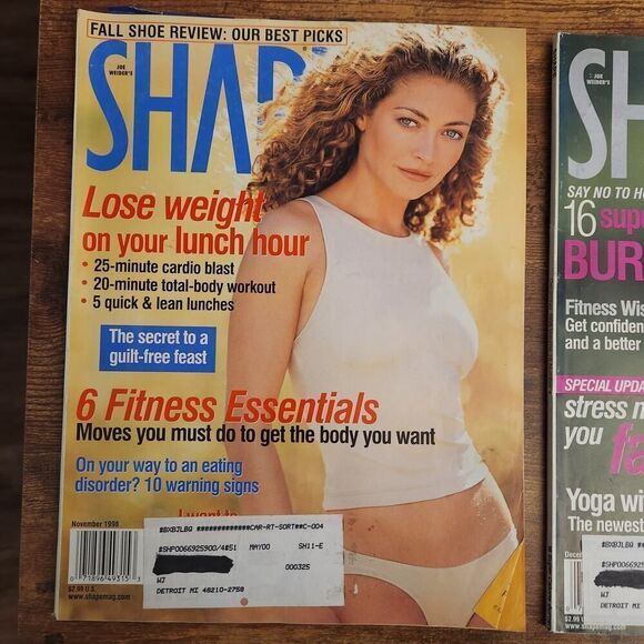 Shape Magazine Lot Nov Dec 1998 Rebecca Gayhart Elaine Irwin Mellencamp Fitness - Picture 2 of 6